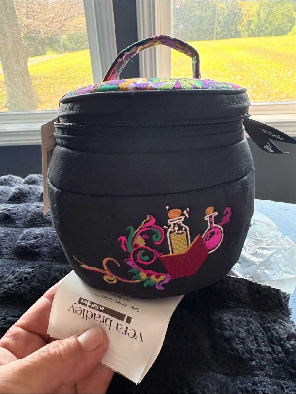 Vera Bradley Black HOCUS POCUS cauldron Cosmetic bag